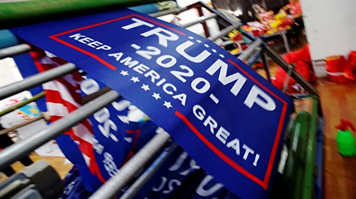 Flags for U.S. President Donald Trump's "Keep America Great!" 2020 re-election campaign