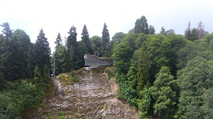 Murgul'un Küre köyünde vatandaşlar sık orman dokusu içerisinde birkaç yıl önce dev bir kaya kütlesi fark etti. Ağaç ve dikenliklerle kaplı bölgeden geçilerek ulaşılan kayanın 20 metre yüksekliğe, 40 metre uzunluğa sahip olduğu belirlendi. 