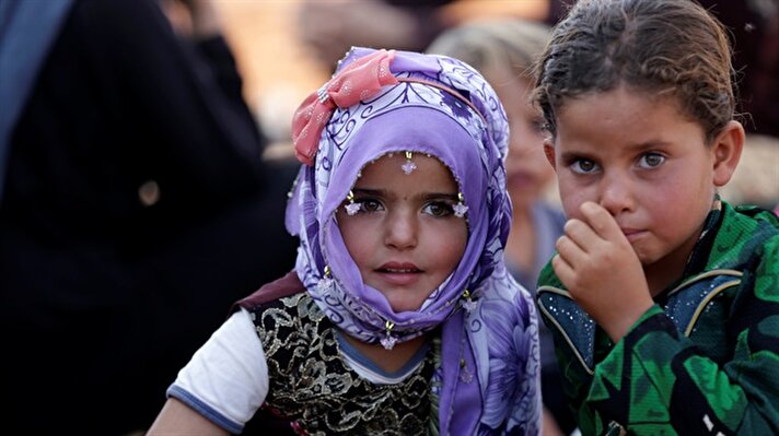 Newly displaced Syrians arrives in refugee camps in Idlib