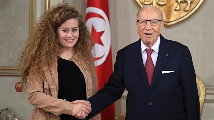 Tunisian president meets teen Palestinian Ahed Tamimi