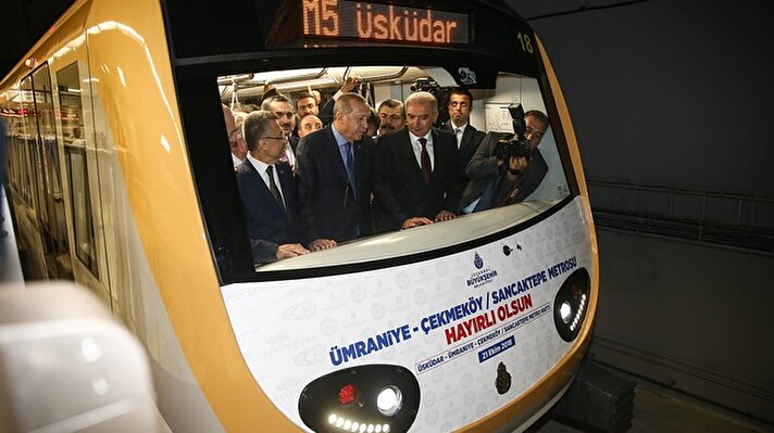 Cumhurbaşkanı Erdoğan'ın metro hattının ilk seferi yapıldı 