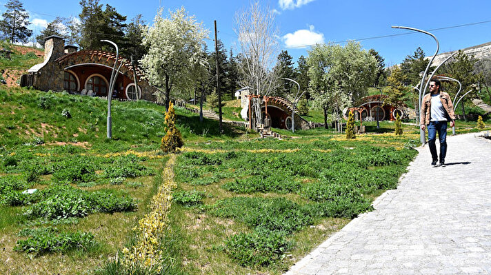 Kent merkezine 7 kilometre uzaklıktaki Paşabahçe Mesire Alanı’na inşa edilen evler baharın gelmesiyle birlikte yeşile büründü. 