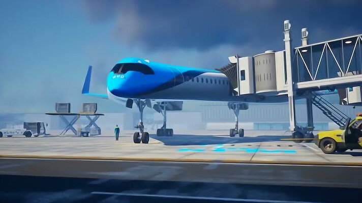 Justus Bernard’ın hava taşımacılığının sürdürülebilirliğini artırması amacıyla tasarladığı Flying-V (Uçan-V), Delft Teknoloji Üniversitesi’nde geliştirildi.