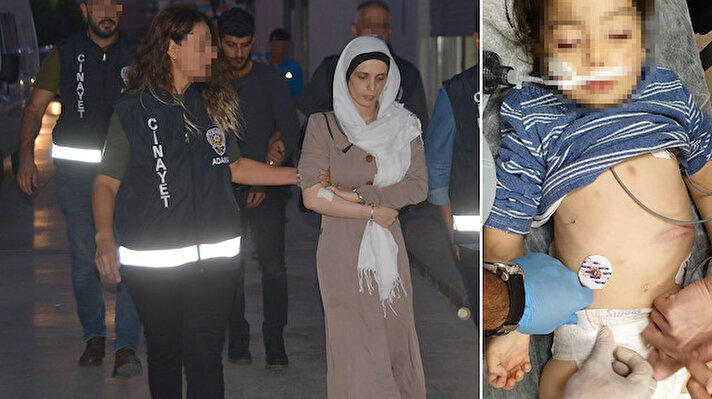 Adana'da 3 yaşındaki üvey kızını döverek komaya girmesine neden olduğu öne sürülen kadın tutuklandı.