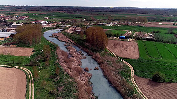 Trakya'da kirliliğiyle gündemde olan Ergene Nehri'nin kolu olan Kırklareli'ne bağlı İnece beldesinden geçen Teke Deresi, Dokuzhöyük köyü bölgesinde, kirli akmaya devam ediyor.