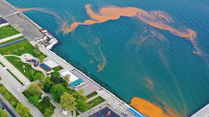 Marmara Denizine kıyısı bulunan Tekirdağ’ın Süleymanpaşa ilçe sahili turuncu renge boyandı. 