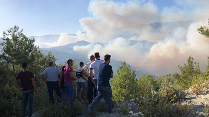 Hatay'ın Antakya ilçesinde devam eden orman yangınına havadan müdahaleye sabah saatlerinde tekrar başlandı.