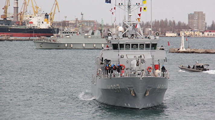 NATO Daimi Mayın Karşı Tedbirleri Deniz Görev Grubu-2 görevi çerçevesinde Türk gemileri Ukrayna'nın Odessa limanına geldi.