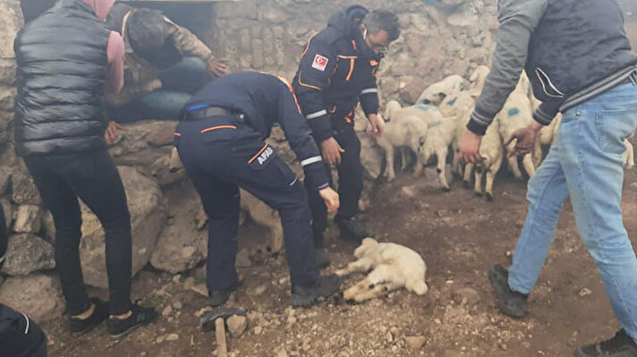 Merkez bağlı Küçükköy köyünde Uğur Karakoç'a ait içinde yaklaşık 600 küçükbaş hayvanın bulunduğu ahırda henüz belirlenemeyen nedenle yangın çıktı.