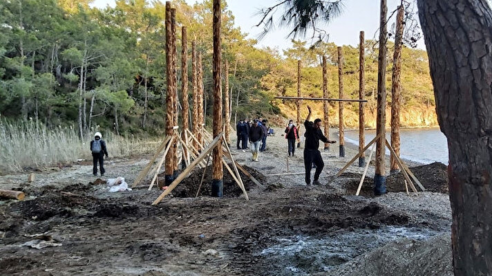 İnşaat çalışmaları durdurulurken, Çevre ve Şehircilik İl Müdürlüğü, Fethiye Orman İşletme Müdürlüğü'nce inceleme başlatıldı. İncelemelerin ardından kaçak inşaat için cezai işlem yapılacağı bildirildi.