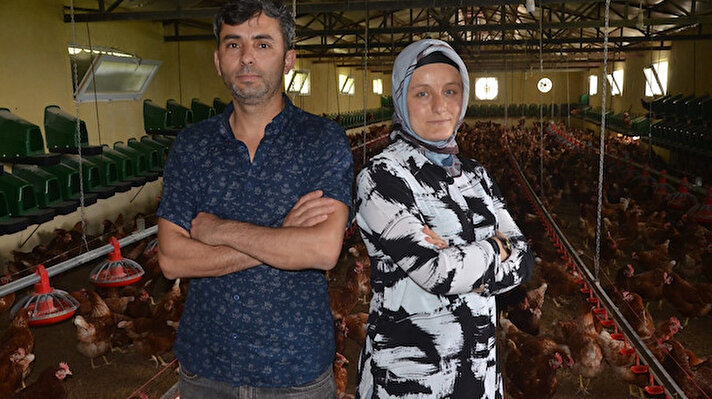 Fatsa ilçesi Güvercinlik Mahallesi’nde yaşayan Özge Arslan ve eşi Uğur Arslan, halk eğitim merkezlerinde tavukçuluk ve yumurta üretimi üzerine kurslar aldı. 2017 yılında aldıkları destek ile tavuk çiftliği kuran çift, sonrasında da kapasite artırma desteği ile burayı büyüttü.