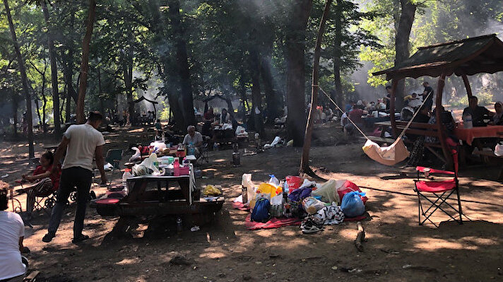Kurban Bayramı tatilinde İstanbul'da kalan vatandaşlar Doğa Koruma ve Milli Parklar 1. Bölge Müdürlüğüne bağlı Belgrad Ormanı'na akın etti.