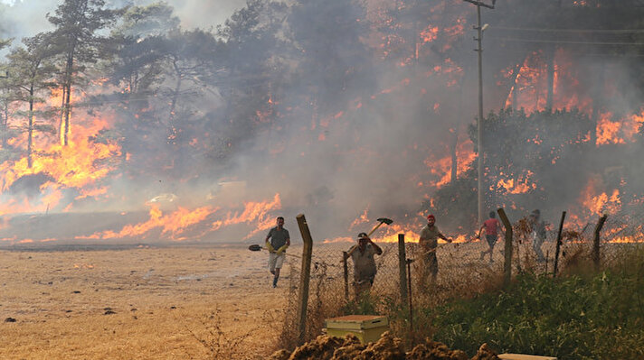 Marmaris'te orman yangını beşinci gününde etkisini devam ettiriyor. 