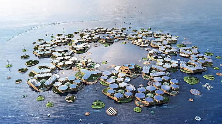 Dünyanın ilk yüzen şehri, Güney Kore’nin Busan şehrinde inşa edilmeye başlıyor.<br><br>Birleşmiş Milletler (BM) tarafından desteklenen, sele dayanıklı Oceanix adlı yüzen şehrin 2025 yılına kadar inşa edileceği belirtildi.