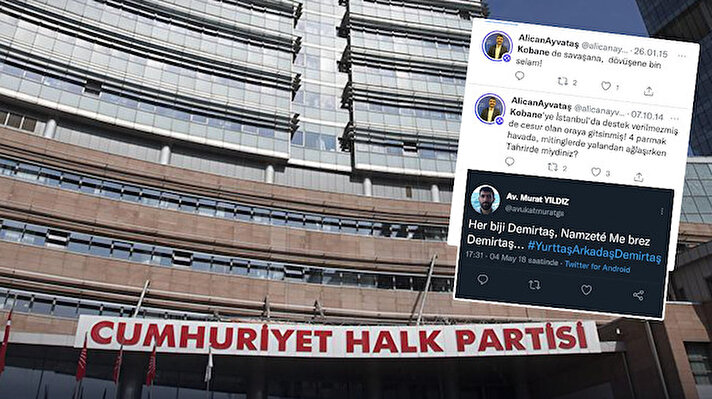 CHP Gençlik Kolları’nda Genel Başkan İletişim Danışmanı olarak görev yapan Alican Ayvataş'ın terör örgütü PKK'ya "Kürt hareketi", DHKP-C'ye "cephe", görev yaptığı partisine ise "katliamcı" dediği paylaşımlar ortaya çıktı.