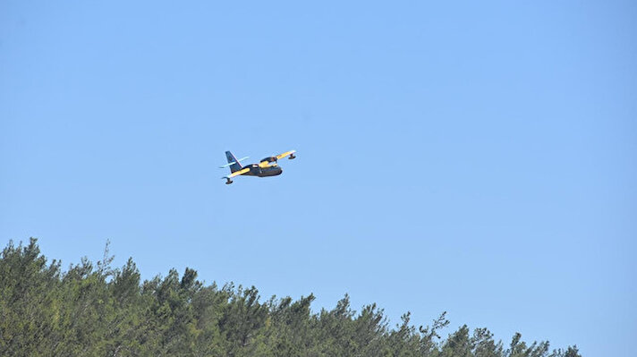 Muğla'nın Bodrum ilçesinde, orman yangınlarına karşı test uçuşu yapıldı. 