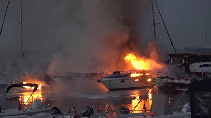 Yangın, saat 04.45 sıralarında Ambarlı sahilinde meydana geldi.