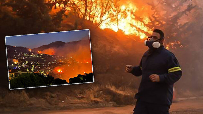 Yunanistan’ın başkenti Atina’nın kuzeyinde yer alan Penteli ve Rapentosa Dağı’nda dün yerel saatle 03.30’da başlayan orman yangını ikinci günde de devam ediyor. 