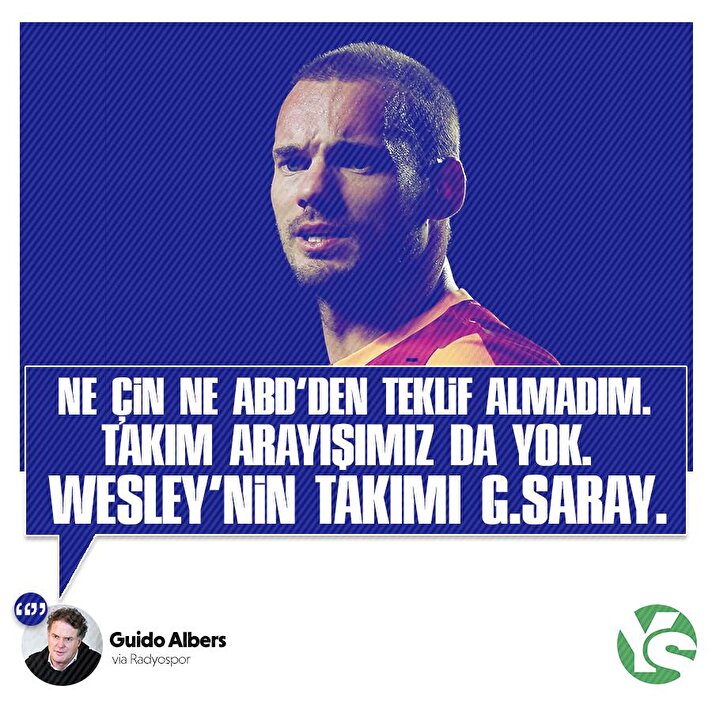 Sneijder'in tek takımı G.Saray 