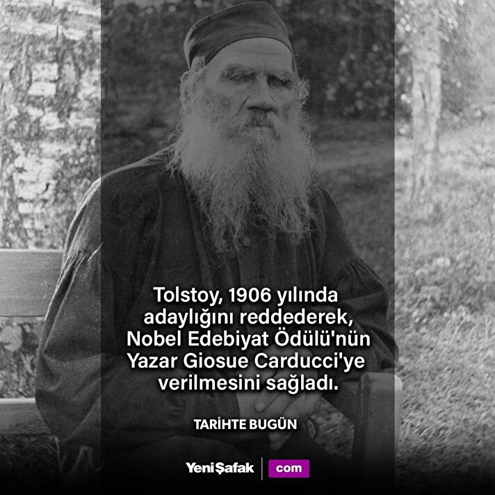 Tolstoy Nobel adaylığını reddetti