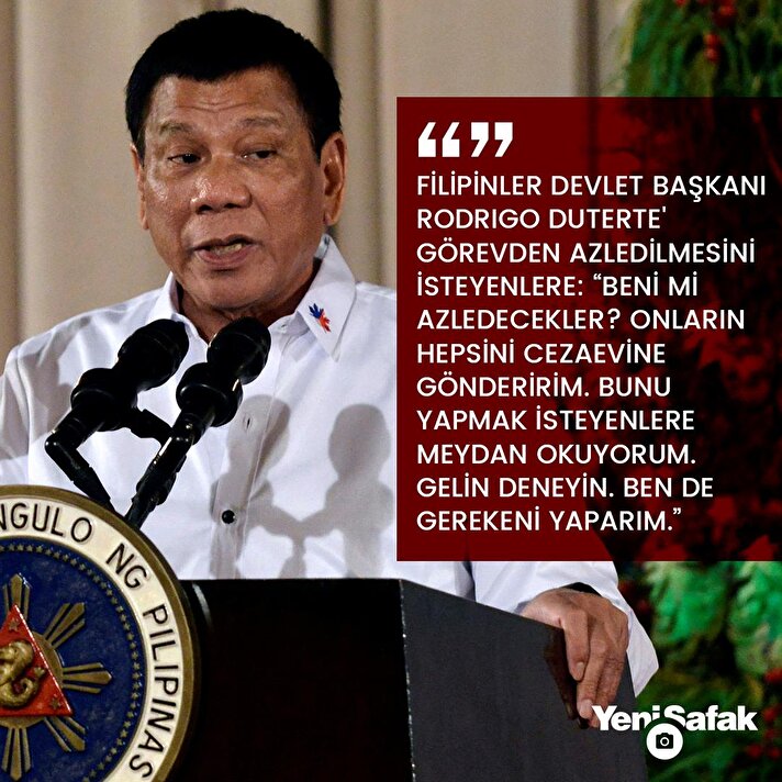 Filipinler Devlet Başkanı Rodrigo Duterte'den muhalefete tehdit