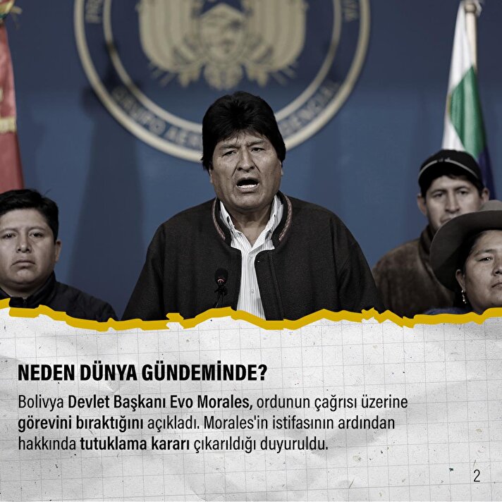 Bolivya Devlet Başkanı Evo Morales görevi bıraktığını açıkladı