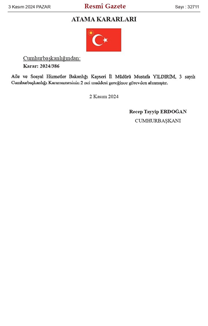 Sondakika |Cumhurbaşkanı Erdoğan imzaladı: Kaymakam atamaları Resmi Gazete'de! - 1. Resim