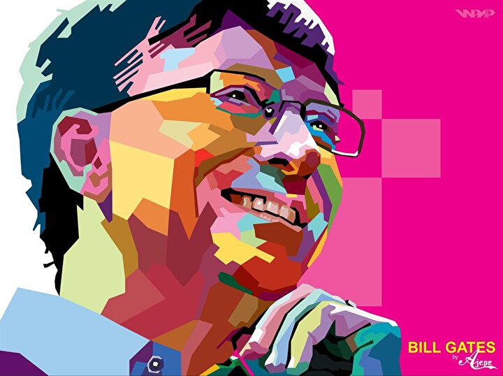 Bill Gates illüstrasyonu.