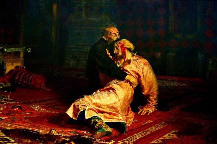 Kafkasları ele geçiren Ivan, ''Korkunç'' namıyla biliniyordu. Şizofreni hastası olduğu düşünülen Çar'ın, öz oğlunu öldürdüğü sahne, kendisinden yıllar sonra, Ilya Repin tarafından böyle resmedilmişti.