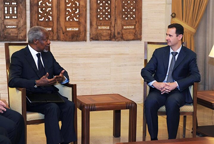 Kofi Annan, Suriye ile ilgili yürüttüğü barış görüşmeleri sırasında Beşşar Esed'le de bir araya gelmişti.