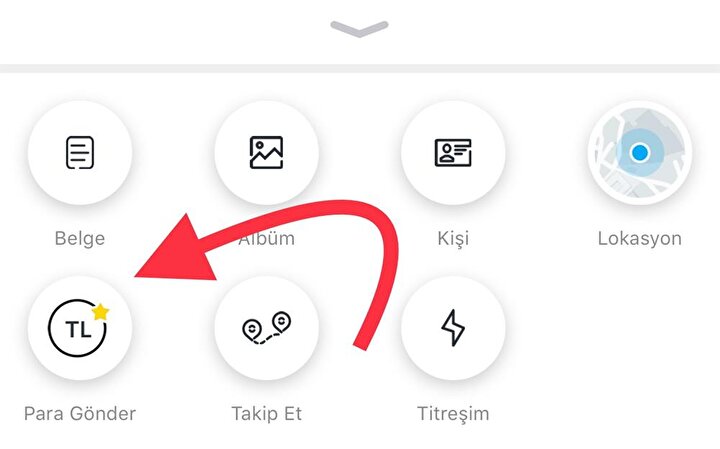 Alt menüde Para Gönder seçeneği yer alıyor.
