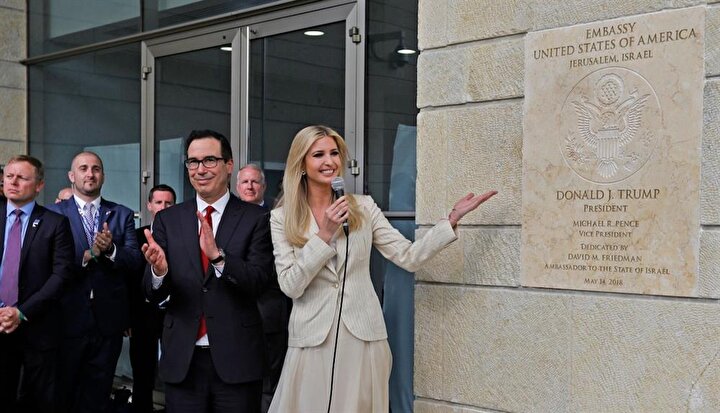 ABD'nin Kudüs'teki büyükelçilik binası, Donald Trump'ın kızı Ivanka tarafından açılmıştı.