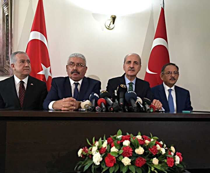 AK Parti ile MHP arasındaki ittifak görüşmesinin 2. etabına AK Parti'den Genel Başkanvekili Numan Kurtulmuş ve Genel Başkan Yardımcısı Mehmet Özhaseki; MHP'den ise Genel Başkan Yardımcıları Semih Yalçın ve Sadir Durmaz katılmıştı.