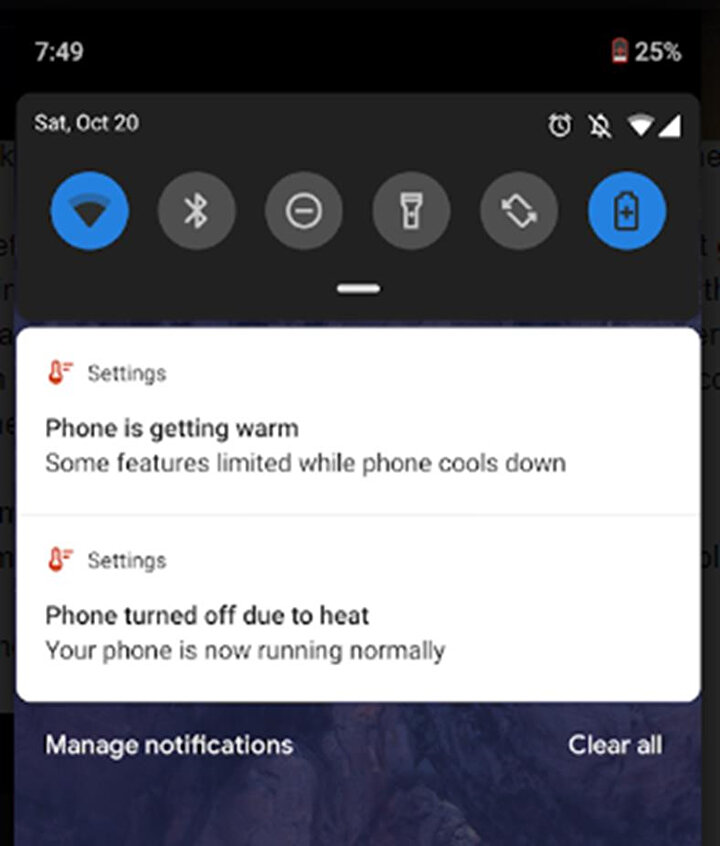 Google Pixel cihazlarına gelen ‘aşırı ısınma’ bildirimleri.
