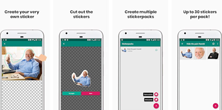 WhatsApp'a uygun çıkartma oluşturmak için Sticker Studio en başarılı uygulamalardan biri.