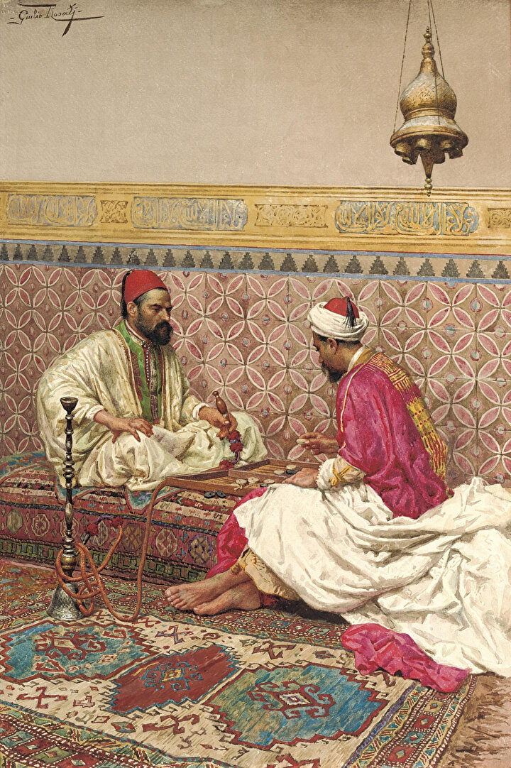 ''Tavla oyuncuları'' tablosunda olduğu gibi tavla oyunu Rosati'nin tablolarına önemli figür olarak dahil olmuştur.