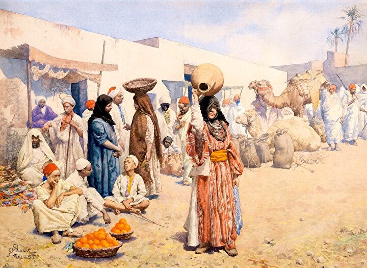 Giulio Rosati'nin ''Portakal satıcısı'' adlı tablosu.
