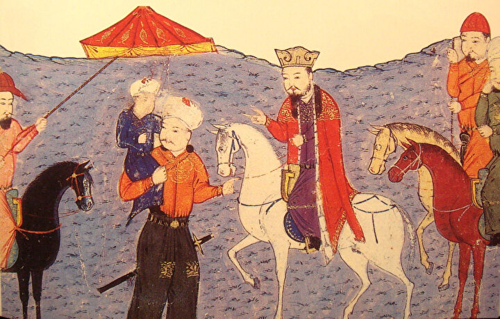 Sultan Abaka'yı tasvir eden bir minyatür.