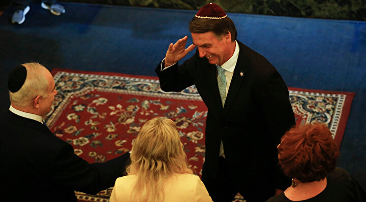 Netanyahu ve Bolsonaro, birlikte sinagog da ziyaret etti.