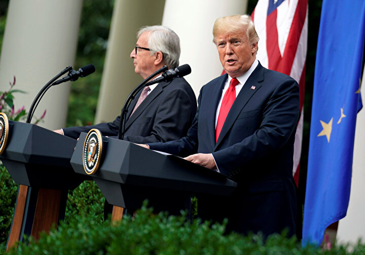 Donald Trump ve Avrupa Komisyonu Başkanı Jean-Claude Juncker, Washington'daki Beyaz Saray'da bir araya gelmişti.