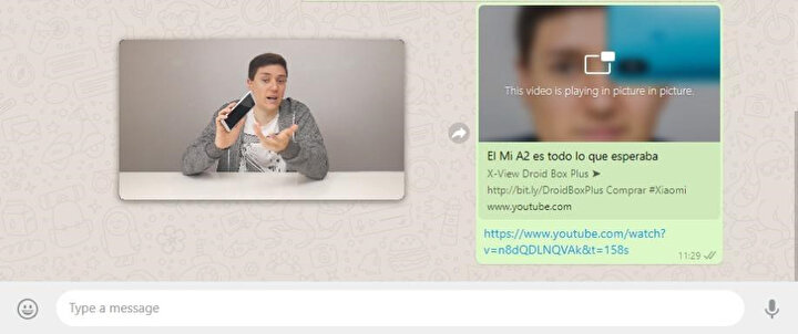 WhatsApp Web'deki PiP özelliği sayesinde artık kullanıcılar video izlerken bir yandan da mesajlaşmaya devam edebiliyor.
