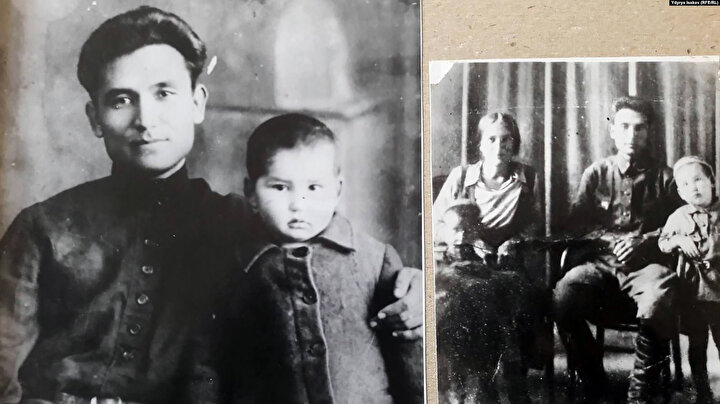 Cengiz Aytmatov babası Törekul Aytmatov ve annesi Nagime Aytmatova ile birlikte.