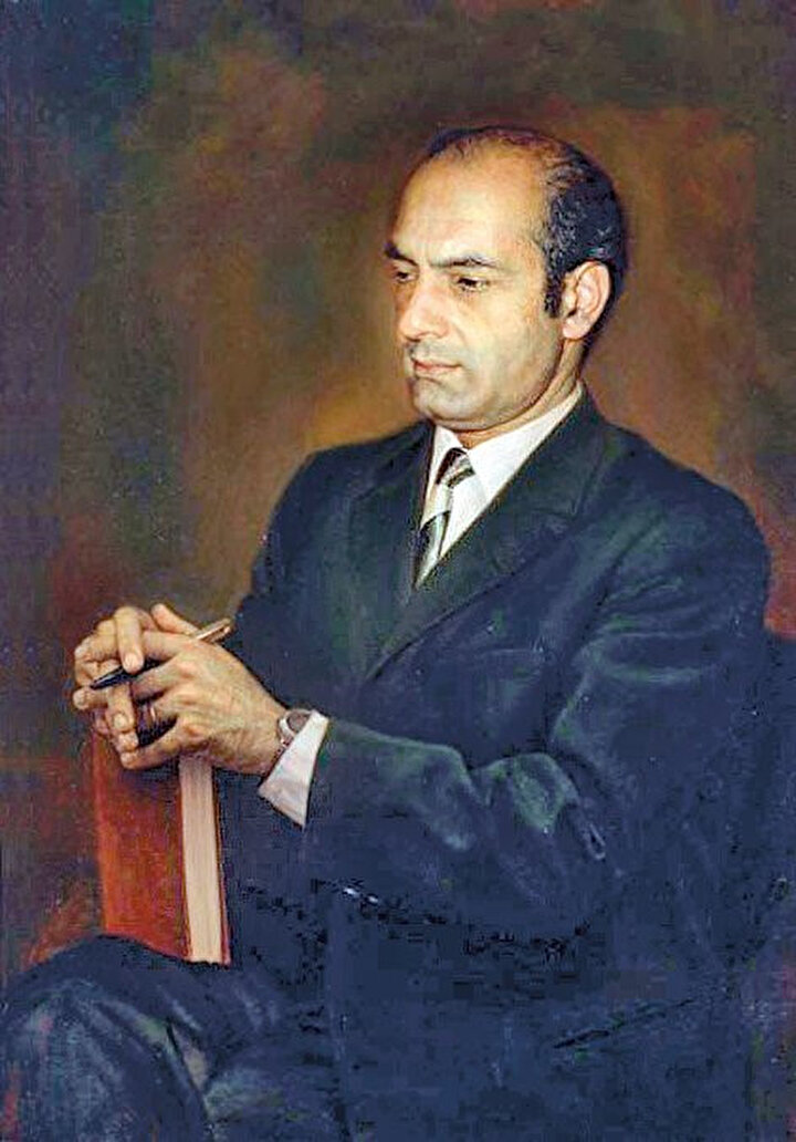 Ali Şeriatî’nin yağlıboya bir tablosu.