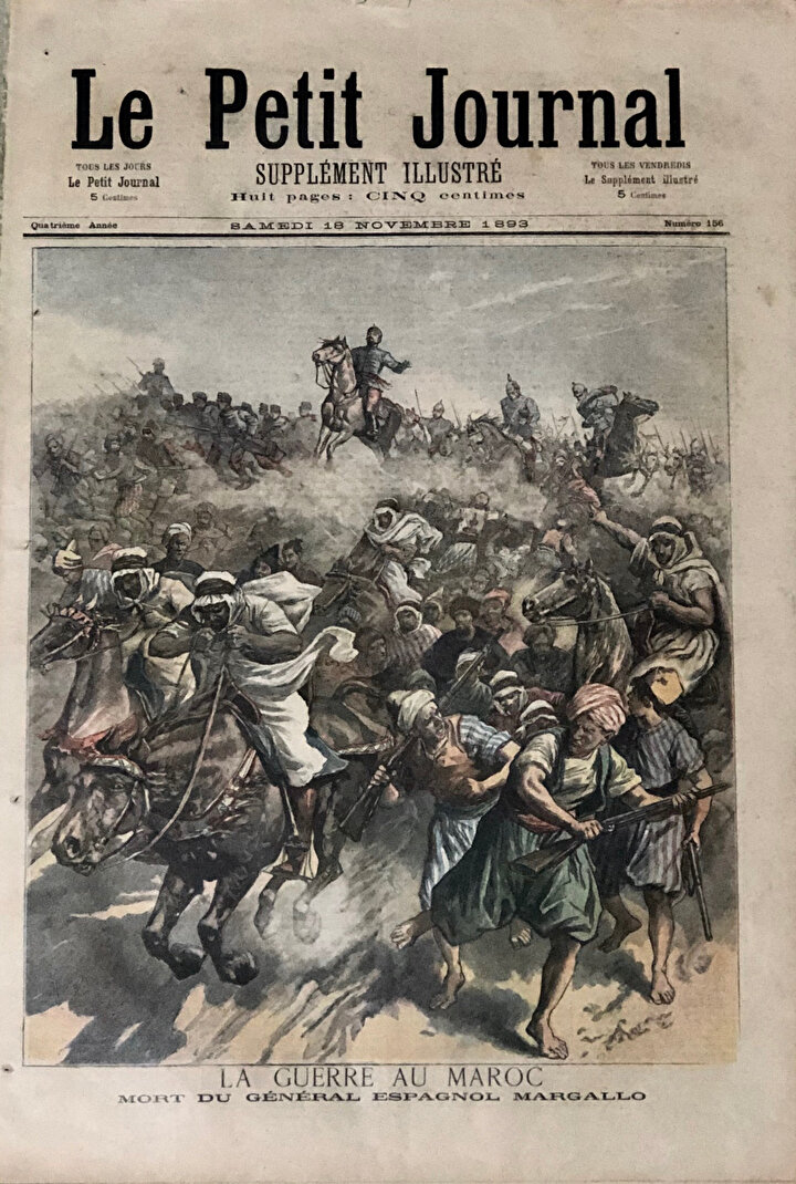 Fransız Le Petit Journal dergisinin 1893 tarihli bir sayısının kapağında, İspanya'nın Fas'a müdahalesi tasvir edilmiş.