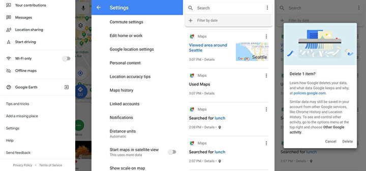 Google Haritalar'da bu basit adımlarla arama geçmişi kolayca temizlenebiliyor.
