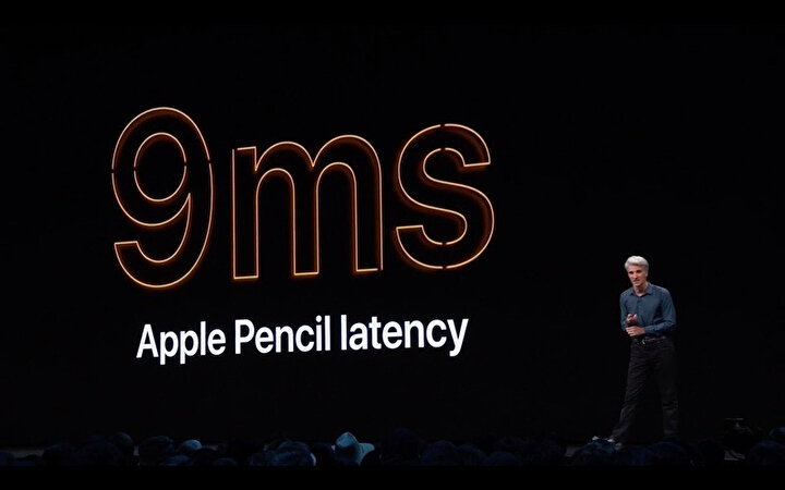 Apple Pencil da yeni işletim sisteminden nasiplendi diyebiliriz. Kalemin tepki süresi 20 milisaniyeden 9 milisaniyeye düşürüldü.