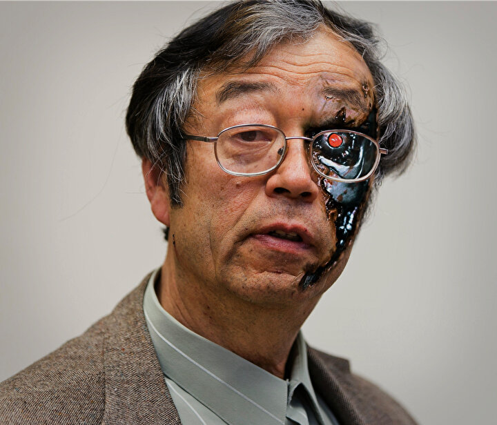 Satoshi Nakamoto için yapılmış illustrasyon.