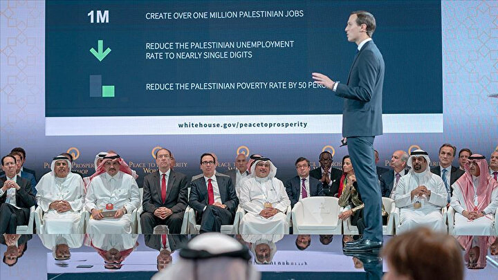 Jared Kushner'ın çalıştayda yaptığı sunumdan bir kare.