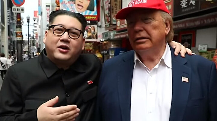 Trump ve Kim Jong Osaka sokaklarında kol kola yürüdü
