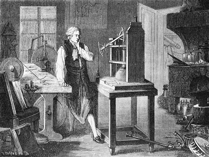 James Watt, buharlı makinenin mucidi. 1769.
